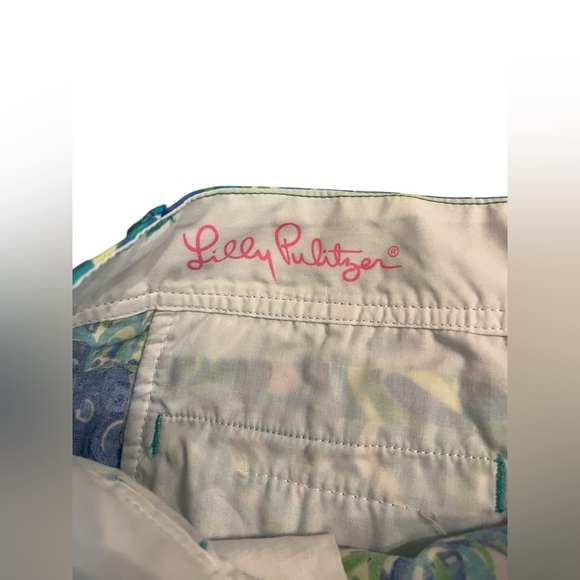 Lilly Pulitzer Womens The Callahan Short Lillys Lagoon Blue Green Pattern Sz 10 - Picture 5 of 8